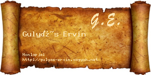Gulyás Ervin névjegykártya